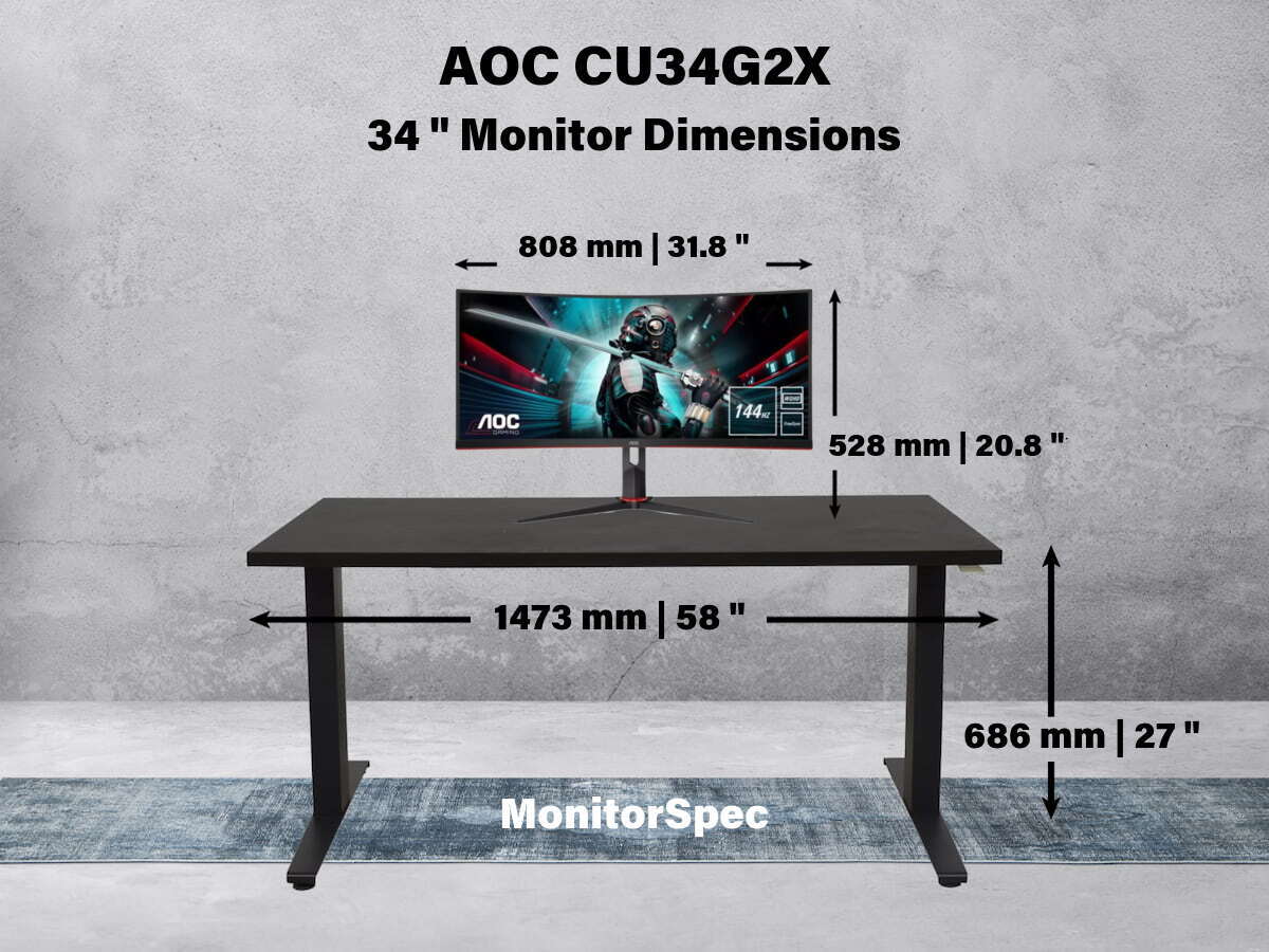 AOC CU34G2X Dimensions