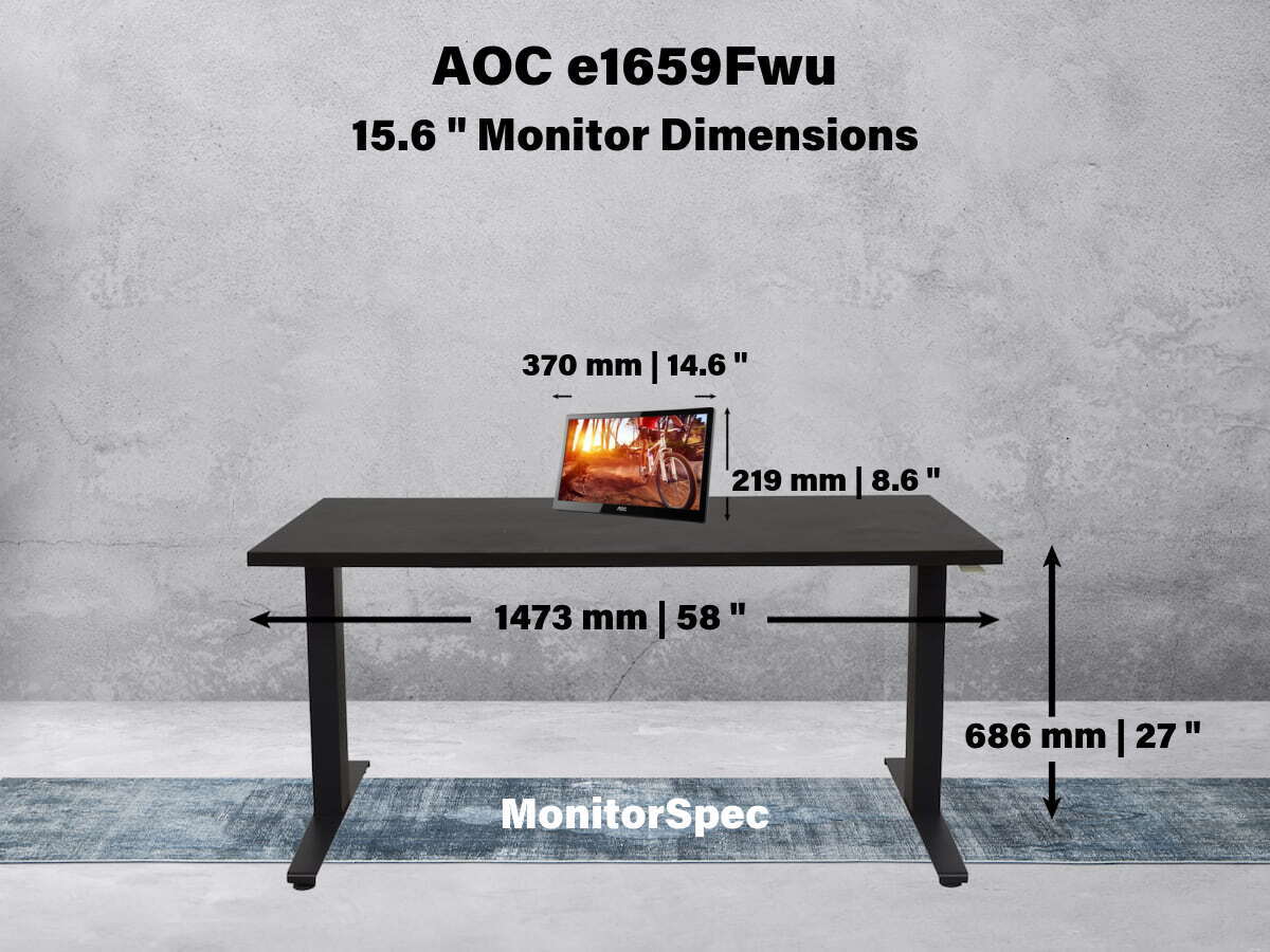 AOC e1659Fwu Dimensions