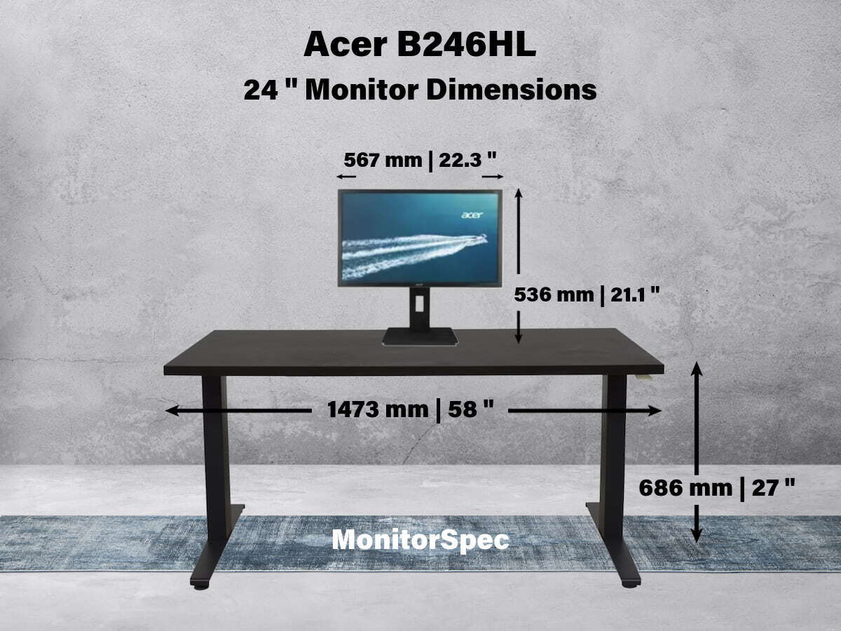 Acer B246HL Dimensions