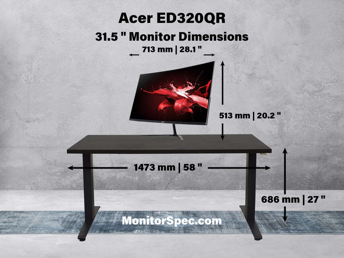 Acer ED320QR Dimensions