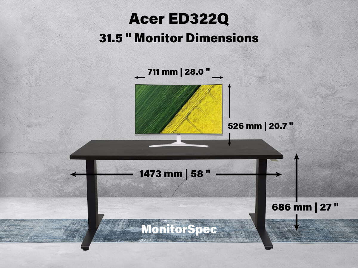 Acer ED322Q Dimensions