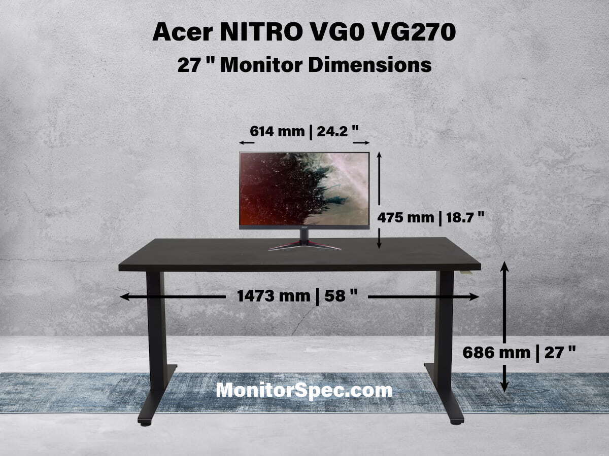 Acer NITRO VG0 VG270 Dimensions