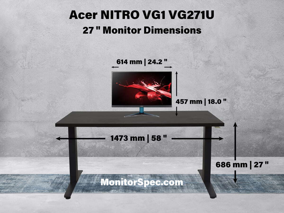 Acer NITRO VG1 VG271U Dimensions