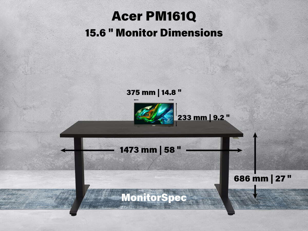 Acer PM161Q Dimensions