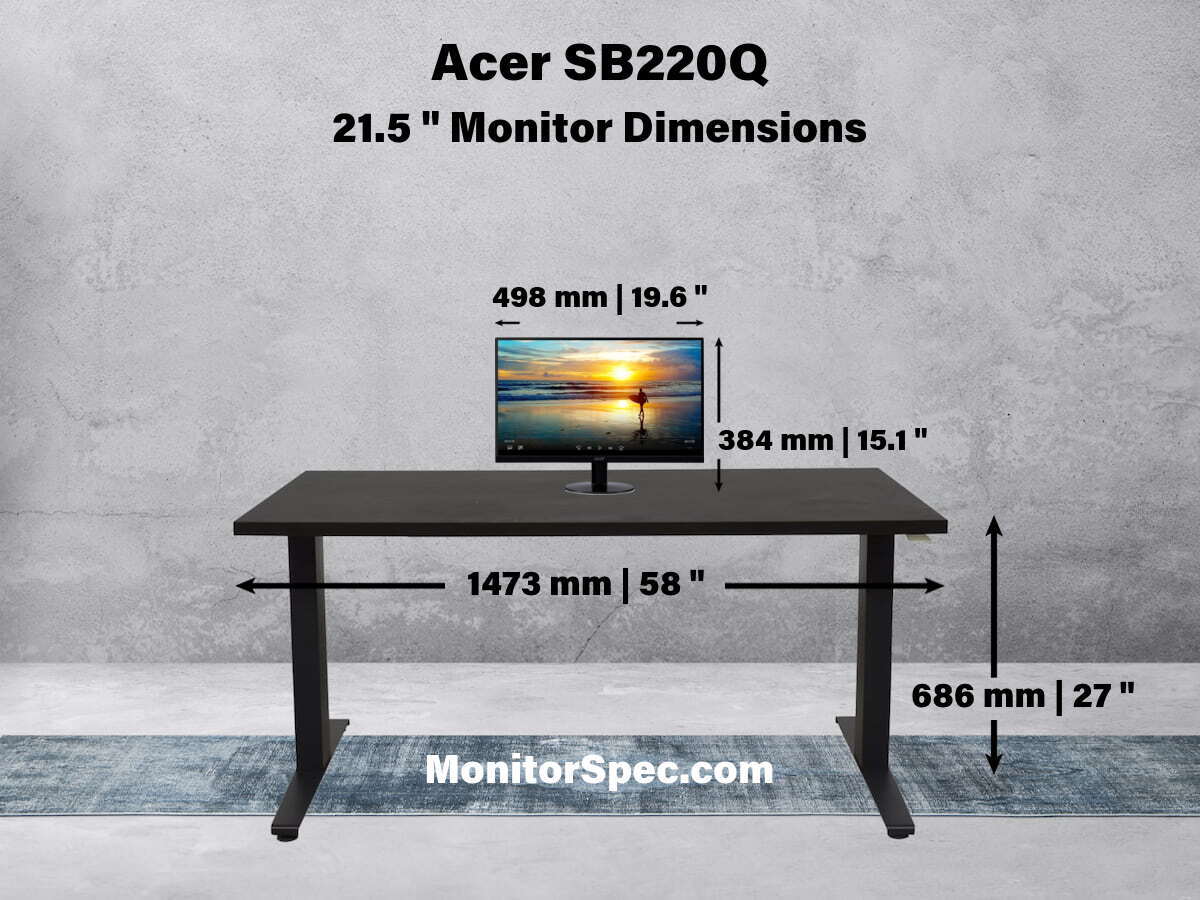 Acer SB220Q Dimensions