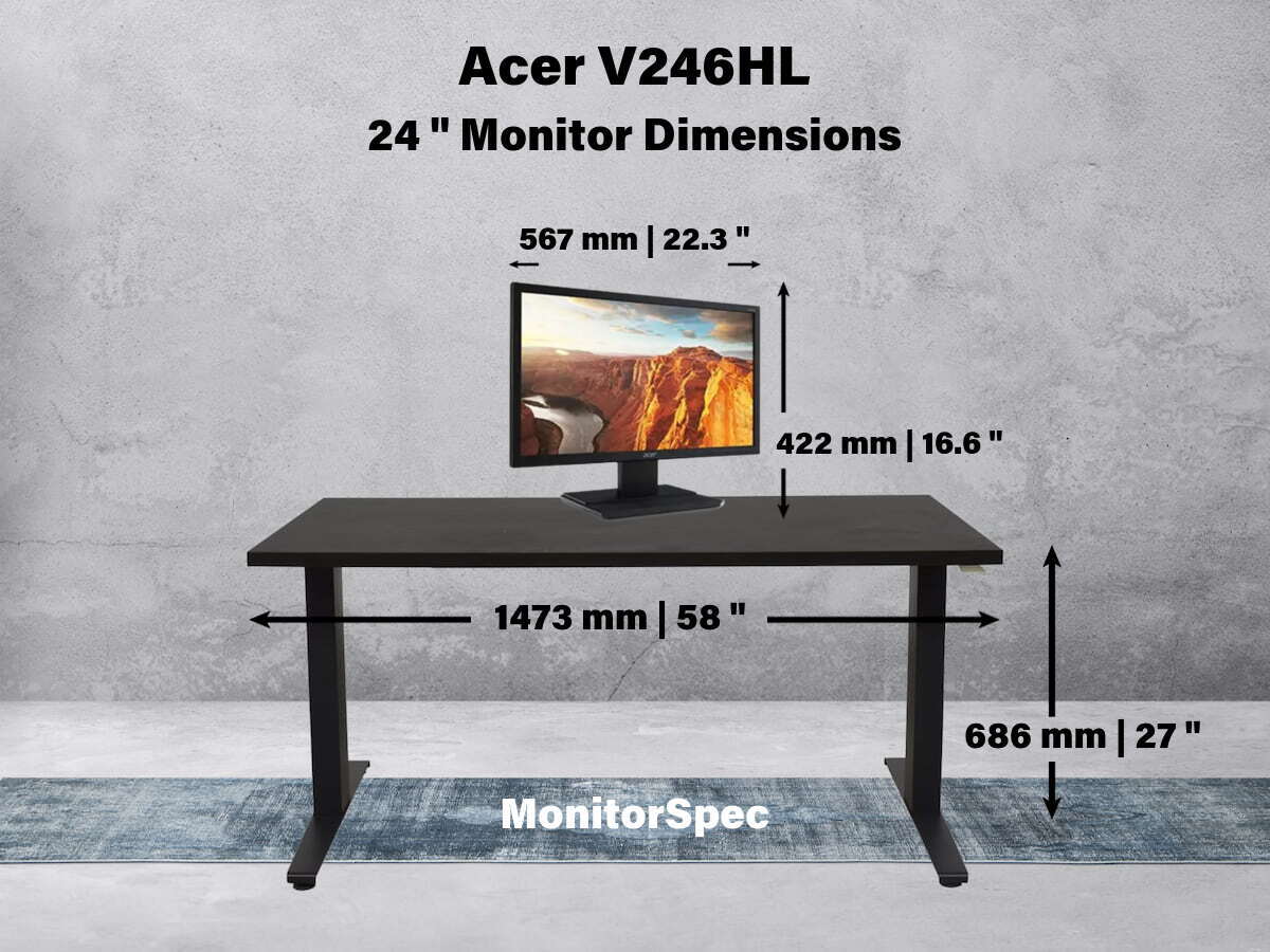 Acer V246HL Dimensions