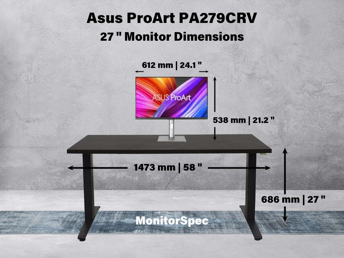 Asus ProArt PA279CRV Dimensions