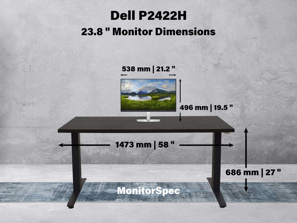 Dell P2422H Dimensions