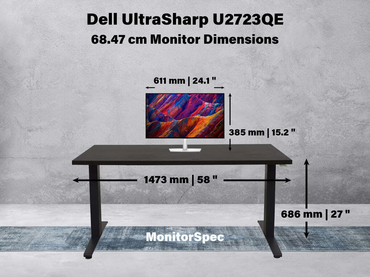 Dell UltraSharp U2723QE Dimensions