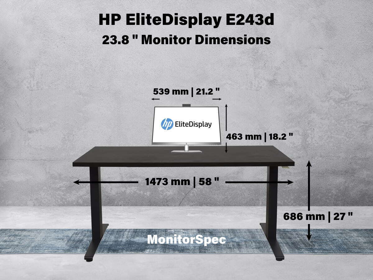 HP EliteDisplay E243d Dimensions