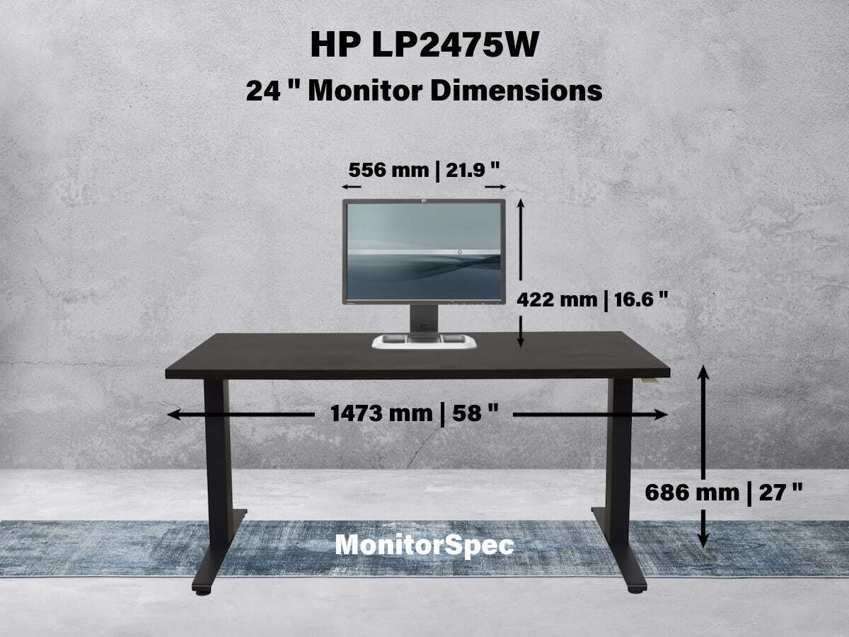 HP LP2475W Dimensions