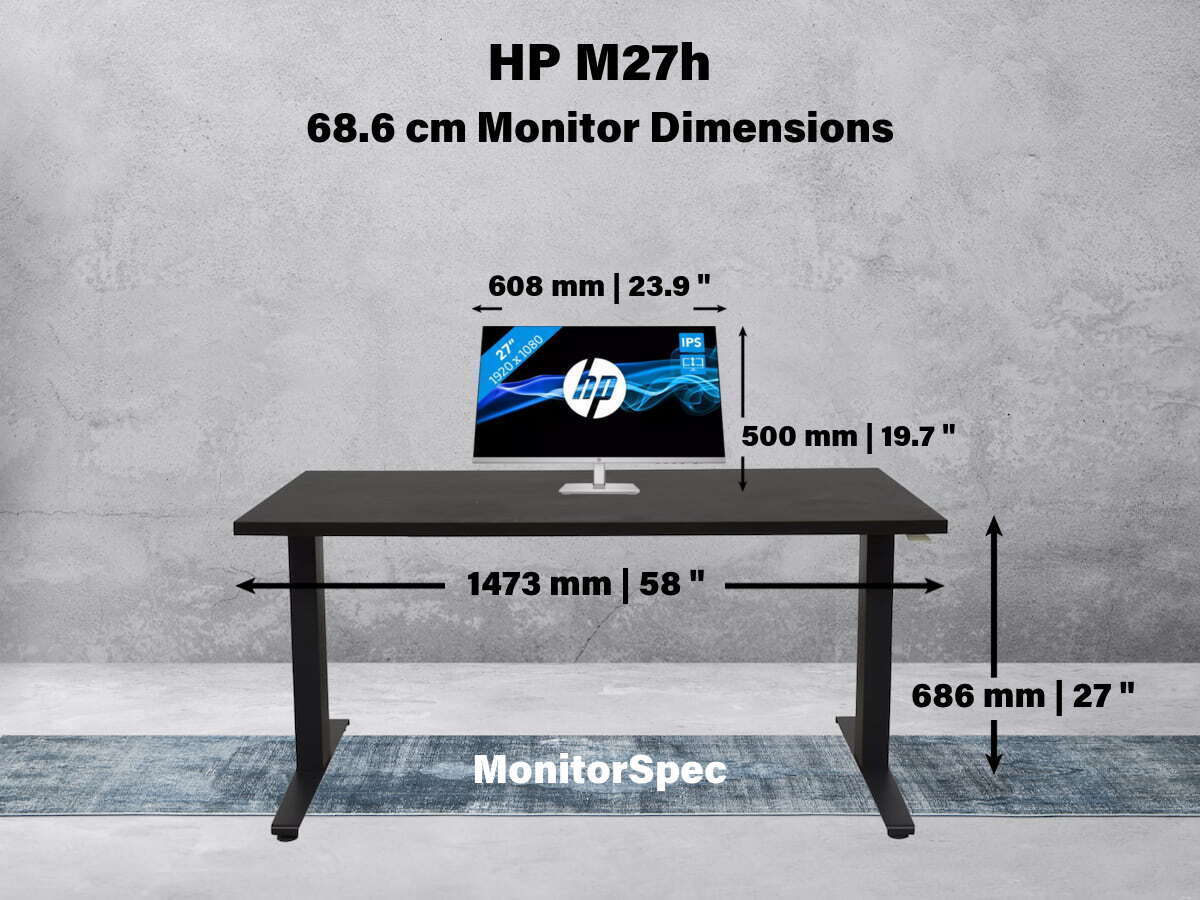 HP M27h Dimensions