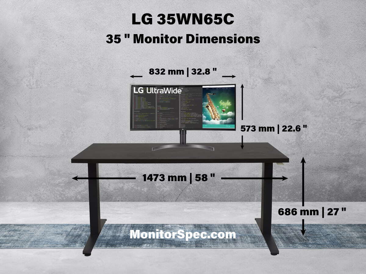 LG 35WN65C Dimensions