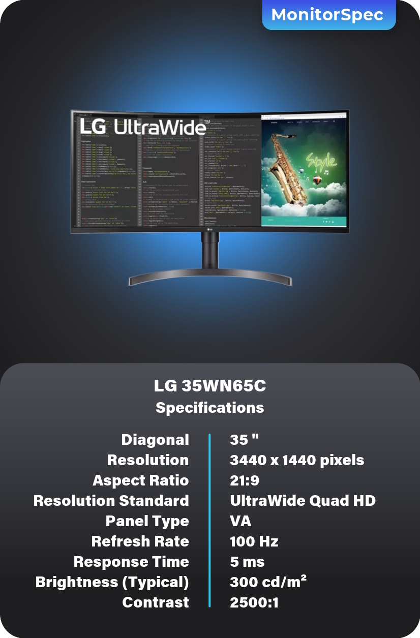 LG 35WN65C Monitor Specifications