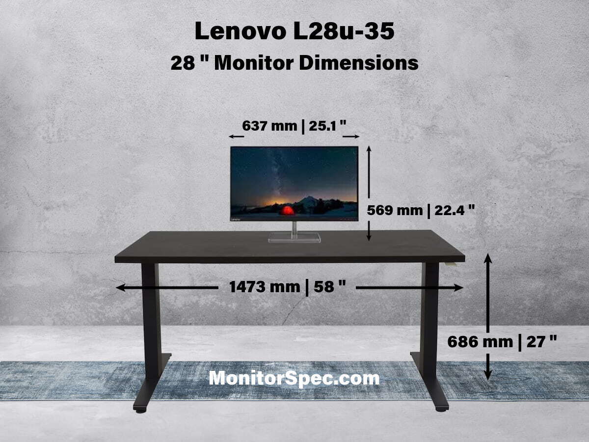 Lenovo L28u-35 Dimensions