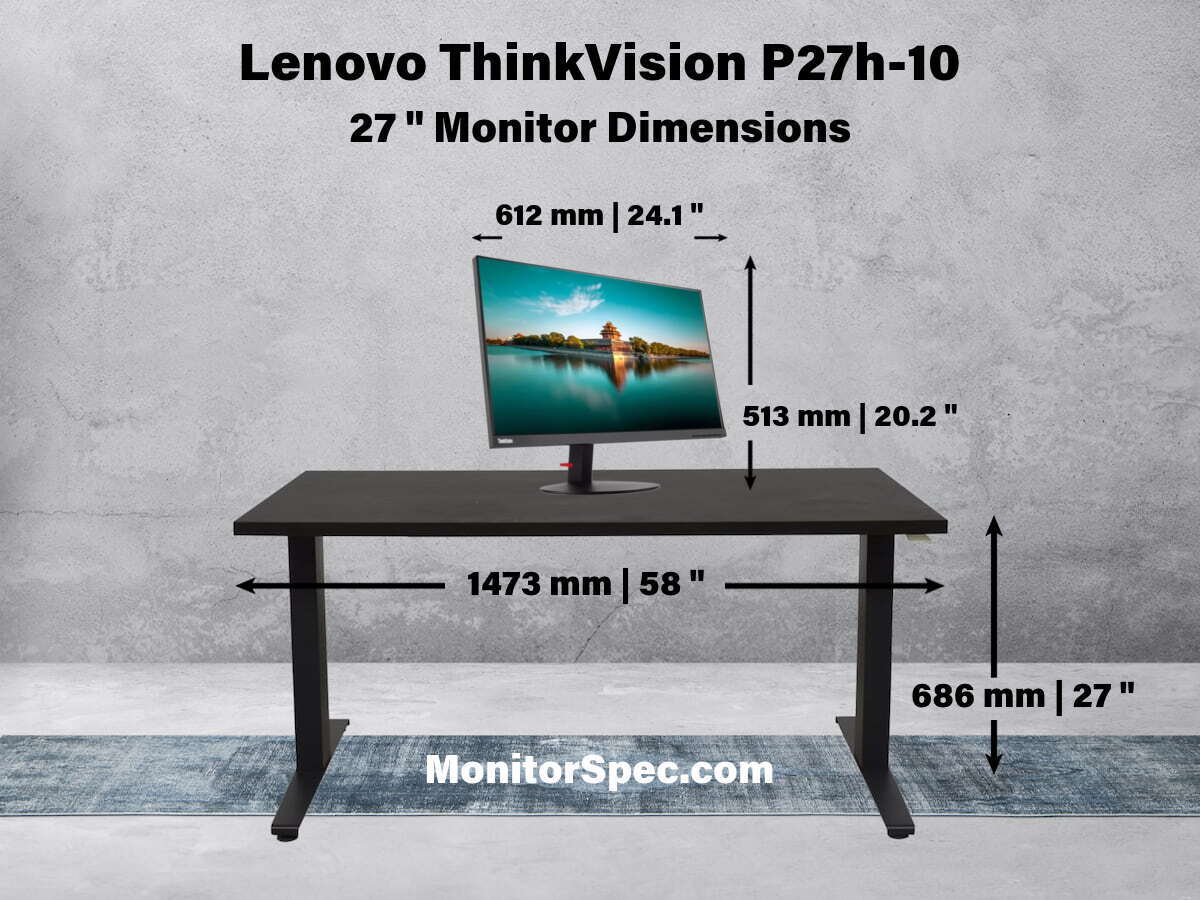 Lenovo ThinkVision P27h-10 Dimensions