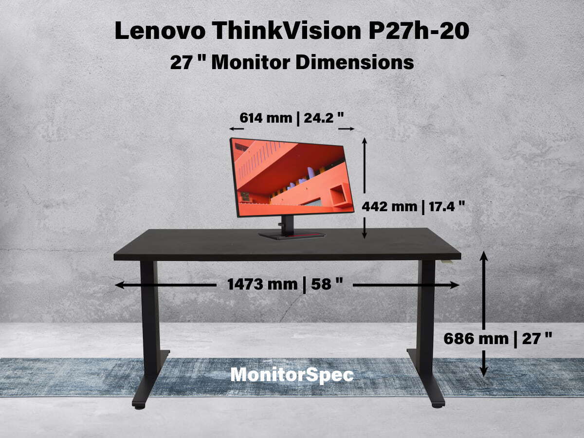 Lenovo ThinkVision P27h-20 Dimensions