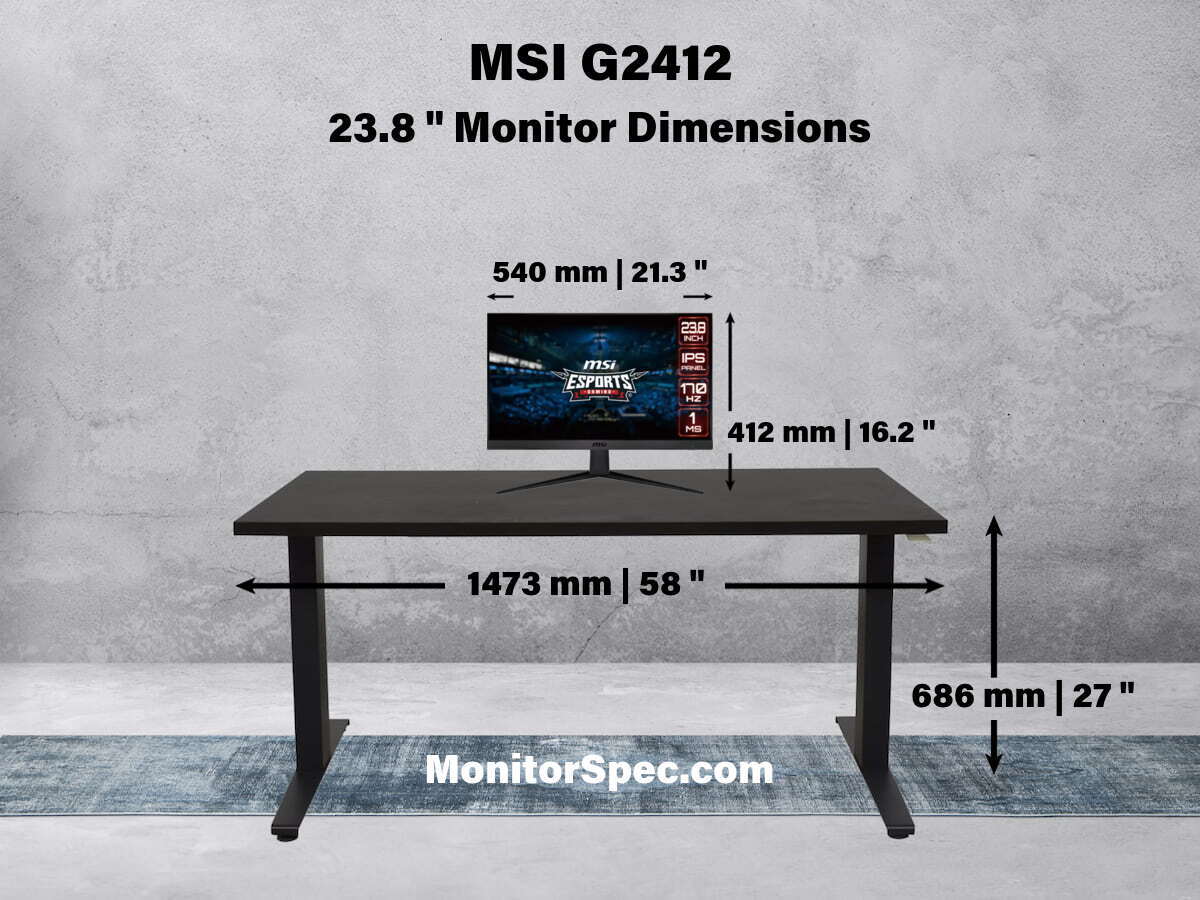 MSI G2412 Dimensions