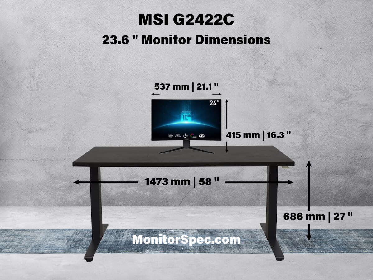 MSI G2422C Dimensions