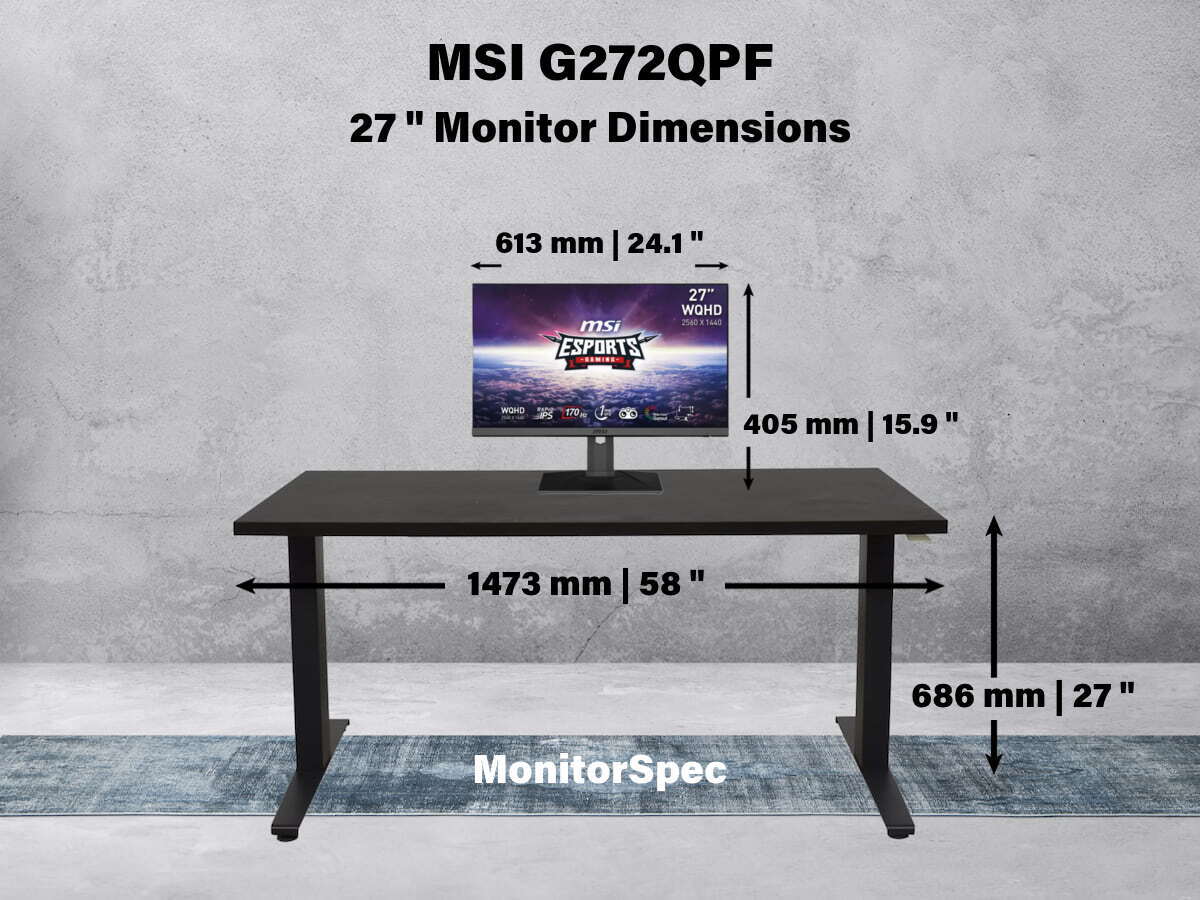 MSI G272QPF Dimensions