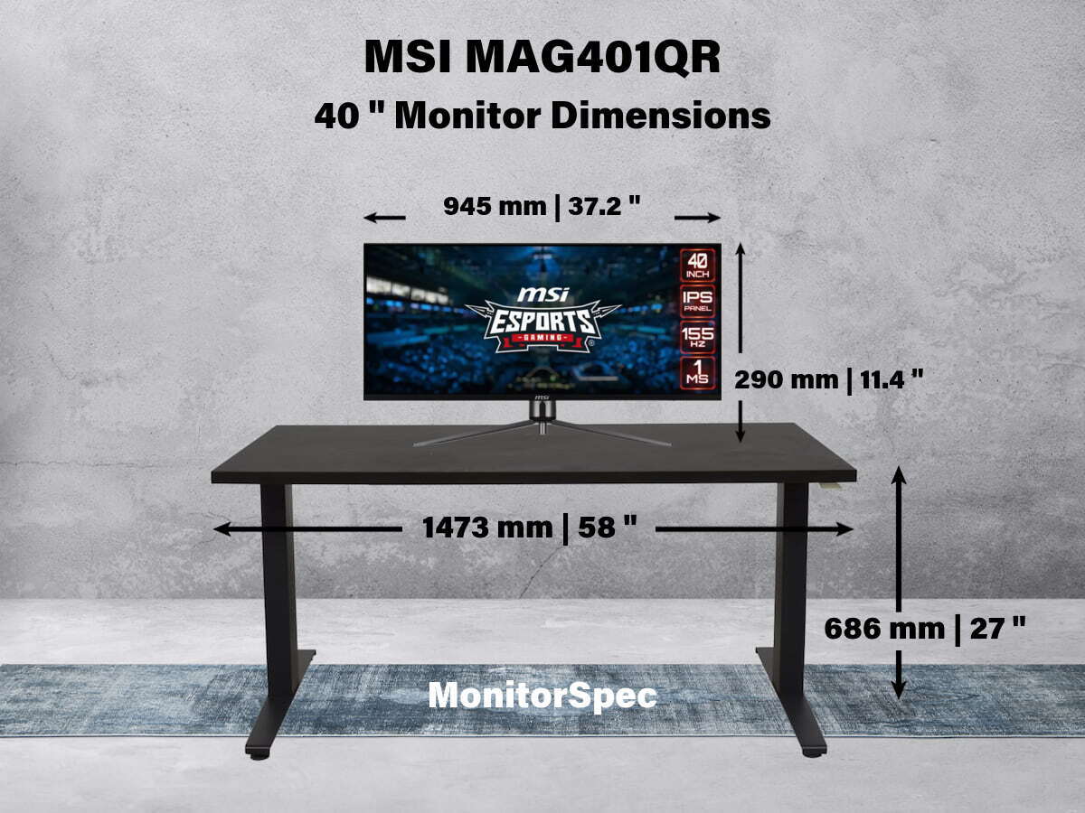 MSI MAG401QR Dimensions