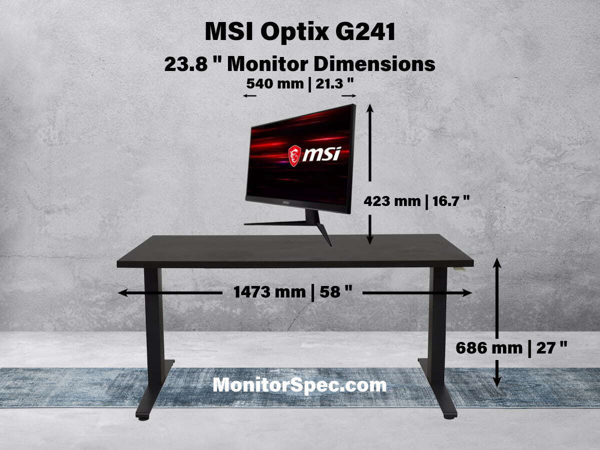 MSI Optix G241 Dimensions