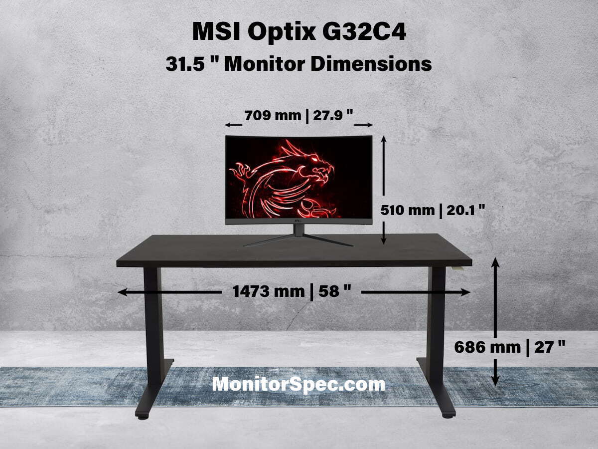 MSI Optix G32C4 Dimensions