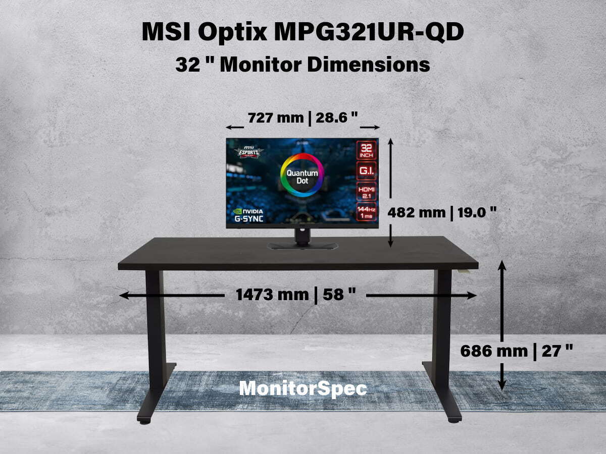 MSI Optix MPG321UR-QD Dimensions