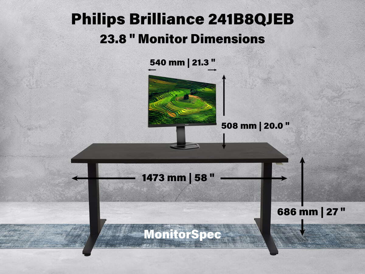 Philips Brilliance 241B8QJEB Dimensions