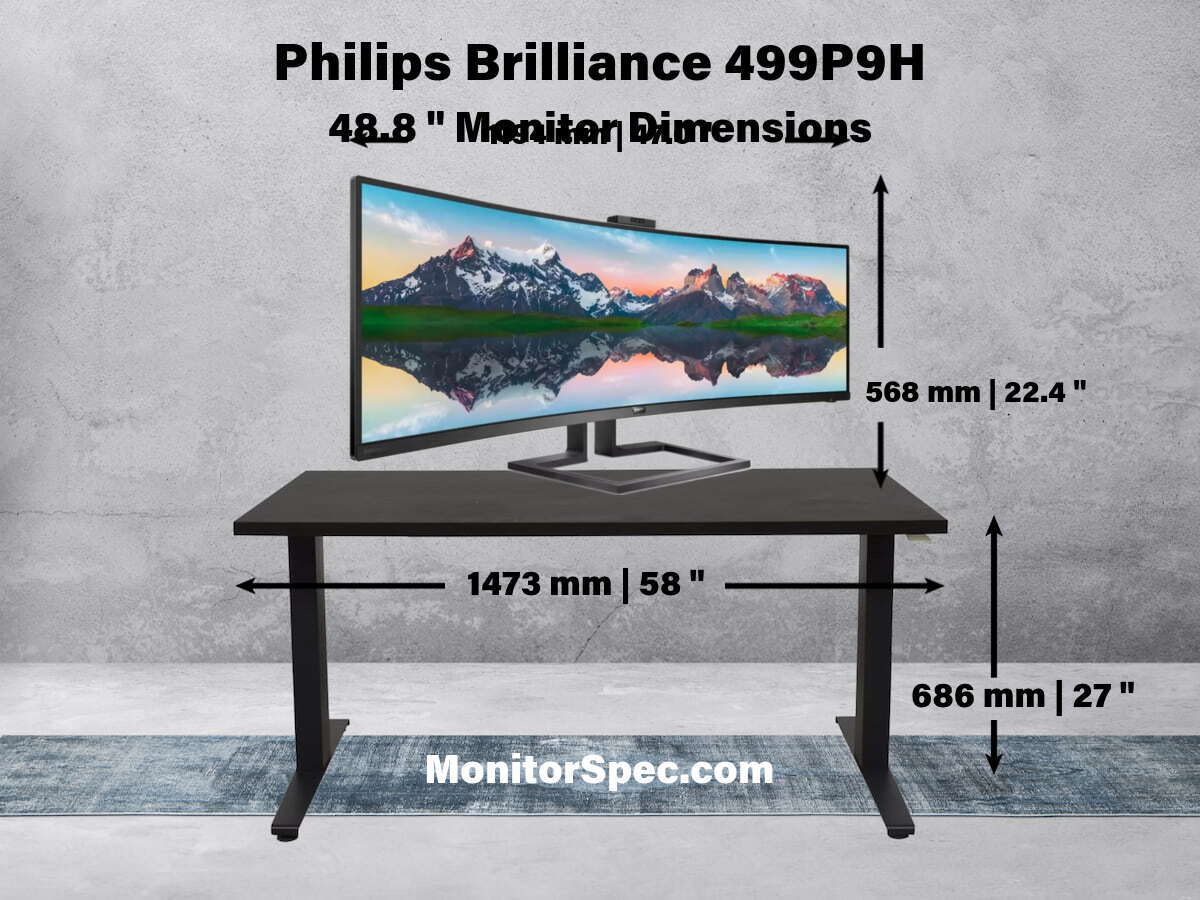 Philips Brilliance 499P9H Dimensions