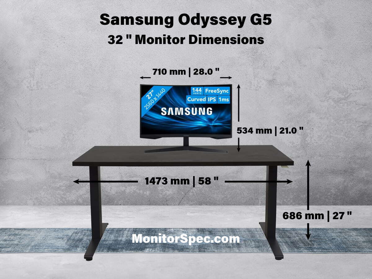 Samsung Odyssey G5 Dimensions