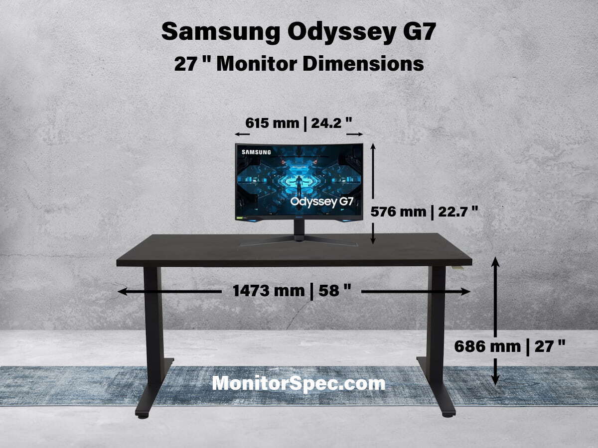 Samsung Odyssey G7 Dimensions