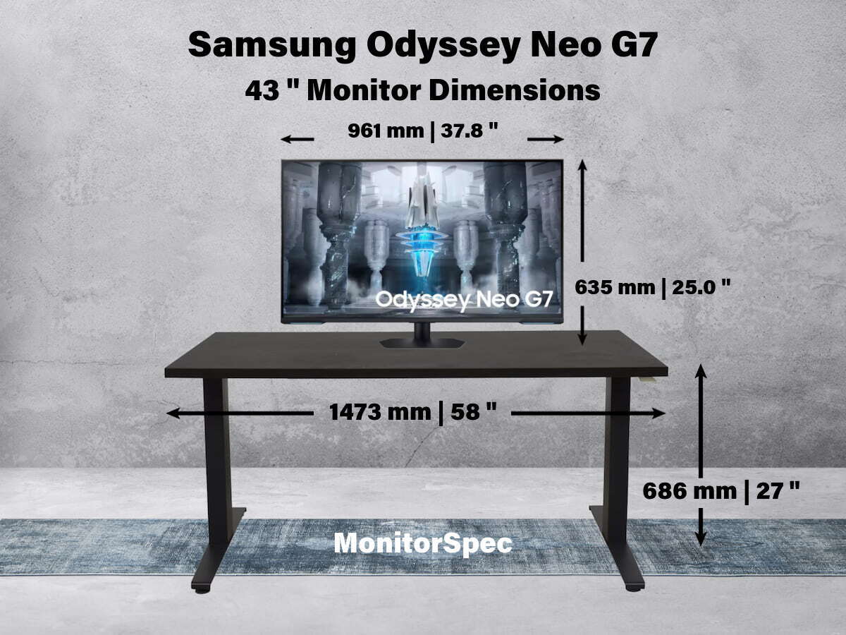 Samsung Odyssey Neo G7 Dimensions