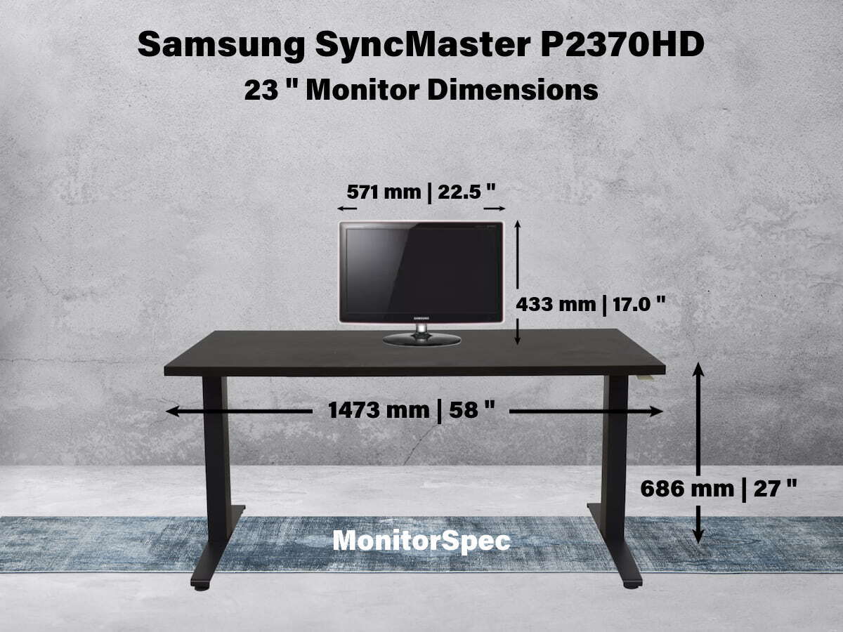 Samsung SyncMaster P2370HD Dimensions