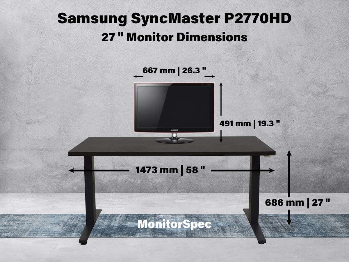 Samsung SyncMaster P2770HD Dimensions